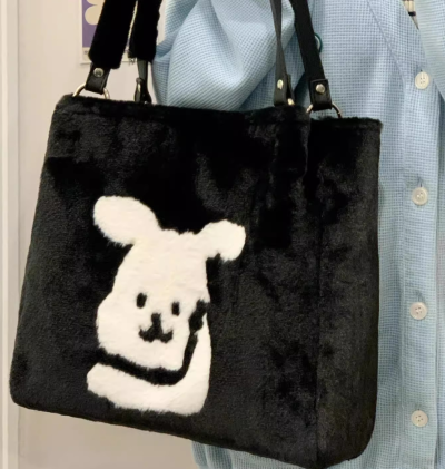Autumn and winter new large capacity cute plush rabbit Tote bag students all commuter hand bill shoulder underarm bag female